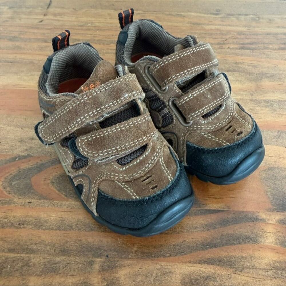 Stride Rite Brown Suede Double Strap Toddler Shoes - Size 6w